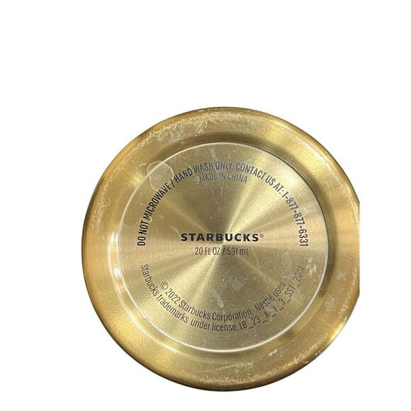 Starbucks 2022 Gold Stainless Steel 20oz Travel Mug Tumbler - Picture 3 of 3